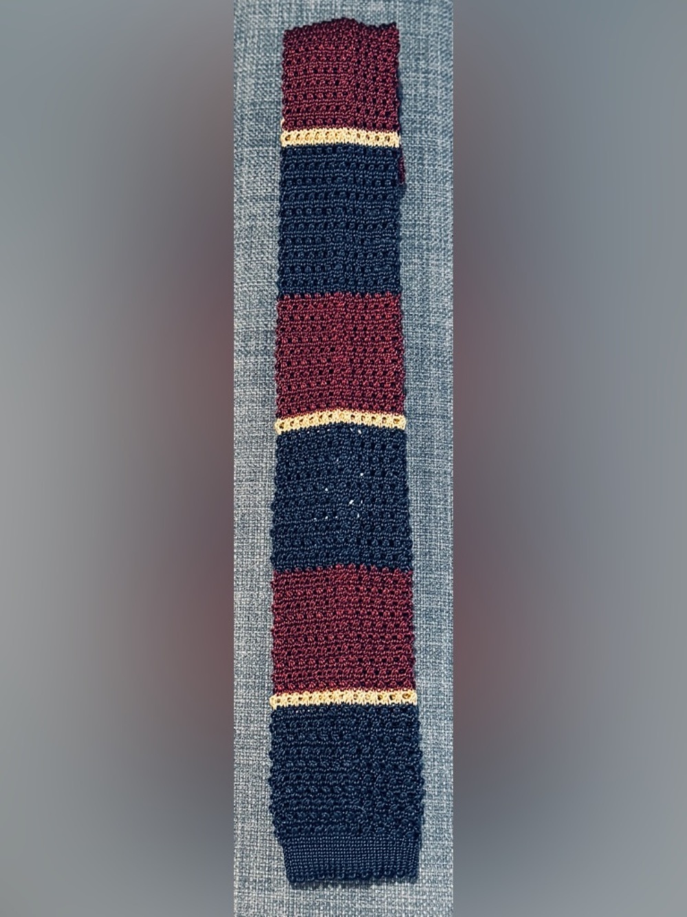 ETON Silk Knit Stripe Skinny Necktie